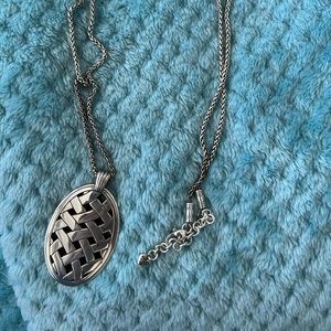 Brighton long silver pendant 34 inches. Slight imperfections